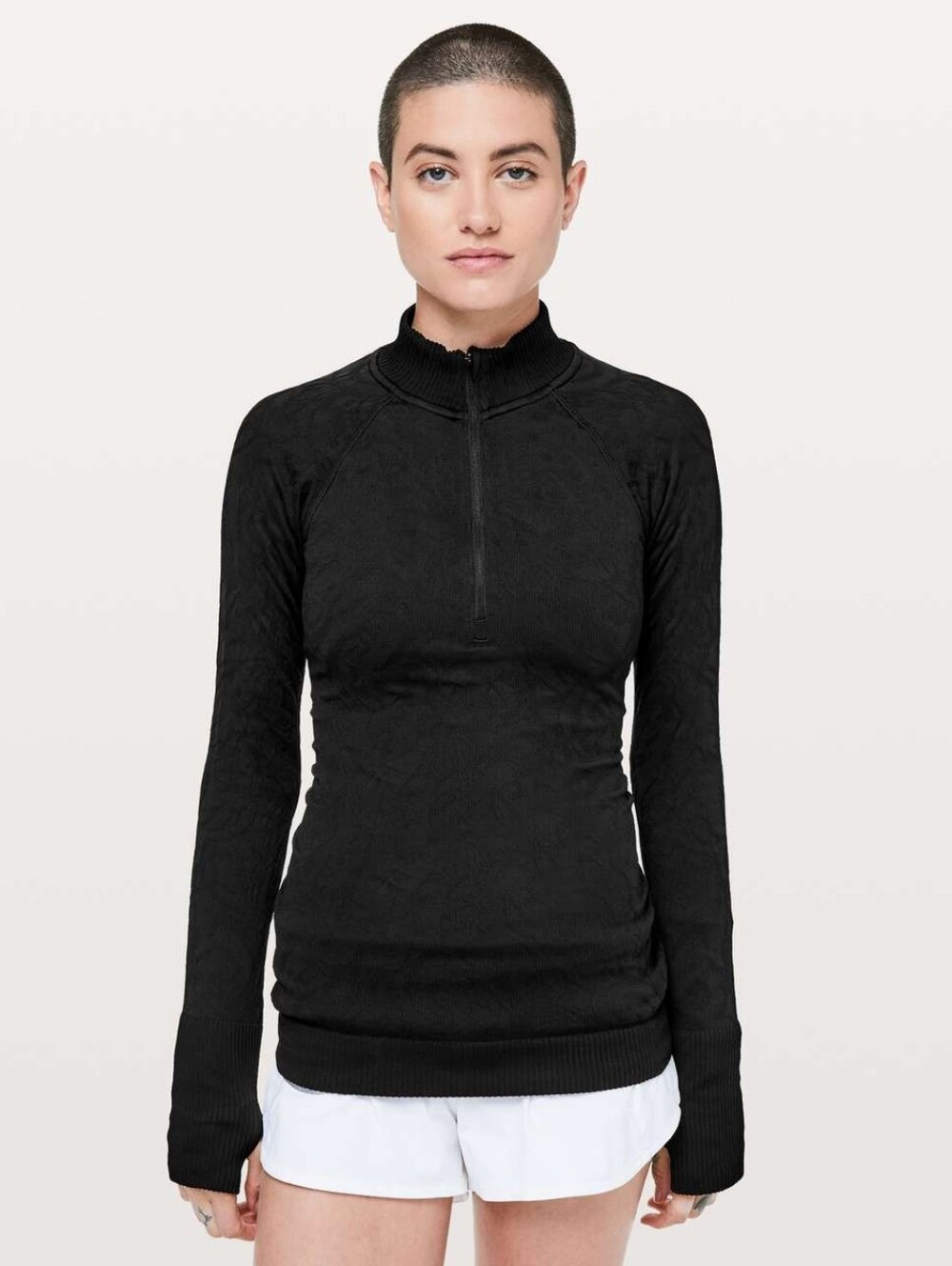 😍lululemon athletica Women’s Black Long Sleeve Half-Zip Top